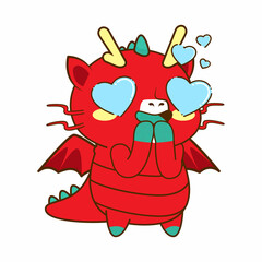 cute dragon drawing cartoon, dragon sticker