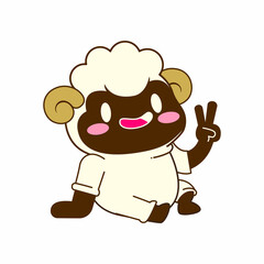 cute little sheep vector illustration, sheep vector set