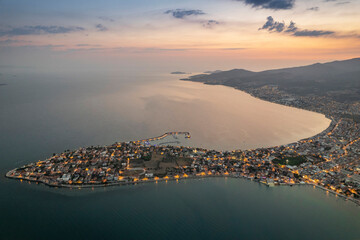 North Aegean shorelines aerial photography. Dikili Candarli Izmir Turkey.