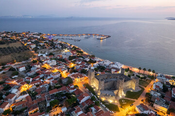 North Aegean shorelines aerial photography. Dikili Candarli Izmir Turkey.