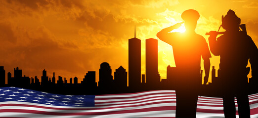 USA flag. Patriot Day. National holiday