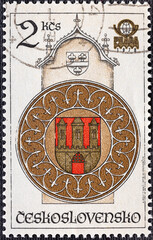 CZECHOSLOVAKIA -CIRCA 1978: A stamp printed in Czechoslovakia shows Clock tower, Astronomical clock tower in Prague serie.