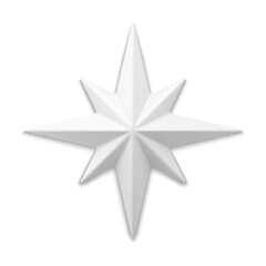 White star 3d Christmas decorative design vector illustration