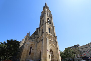 L'église Notre Dame de Bergerac, de style neo gothique, vue de l'extérieur, ville Bergerac,...