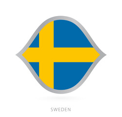Sweden national team flag in style for international basketball competitions.