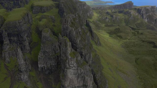Stuning landscape view off the Quiraing on the Isle of Skye in Scotland	