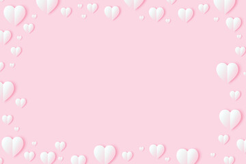 Obraz na płótnie Canvas Pink pastel love valentine paper texture banner background