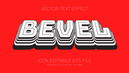 editable bevel text effect style, EPS editable text effect