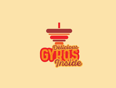 Delicious Gyros Restaurant Sign Vector Logo