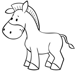 Fototapeta na wymiar Horse. Element for coloring page. Cartoon style.