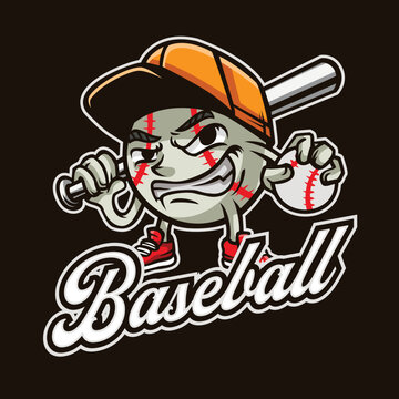 Baseball Mascot Cartoon Logo Illustration