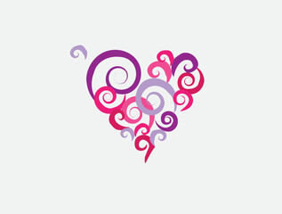 Abstract Spiral colorful Heart Illustration