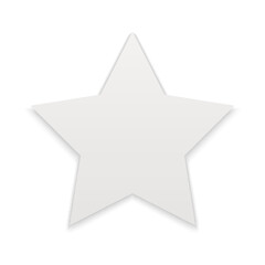 Realistic white classic five pointed star shape decorative design bauble insignia silhouette vector