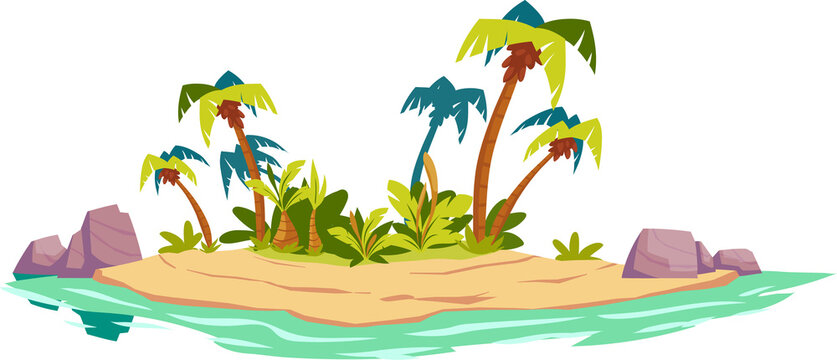Island, palm trees