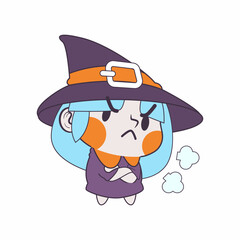 cute little witch cartoon vector illustration, witch vector