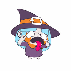 cute little witch cartoon vector illustration, witch vector