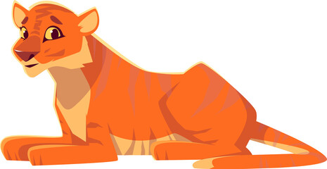Cartoon lying tiger