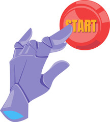 Fototapeta premium Start button, hand