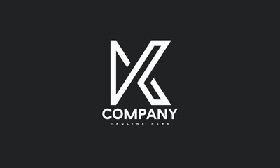 minimal letter K logo template