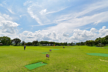 Fototapeta na wymiar Park Golf Course in Imsil-gun, Jeollabuk-do, South Korea.