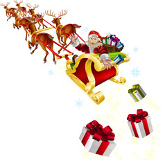 santa in his sleigh