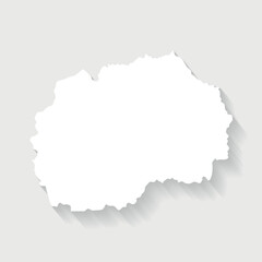 Simple white North Macedonia map on gray background, vector, illustration, eps 10 file