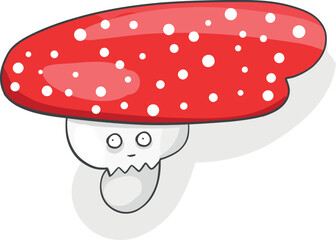 Cute fly agaric. Toadstool with eyes