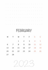 Calendar for 2023 on a white background