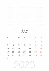 Calendar for 2023 on a white background