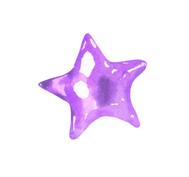 recommend clip art: Watercolor violet star illustration for kids,children,baby shower,nursery decor, poster,flyer, shiny little star isolated, for milestone, it's a boy, it's a girl, gold star,night star, stationery card