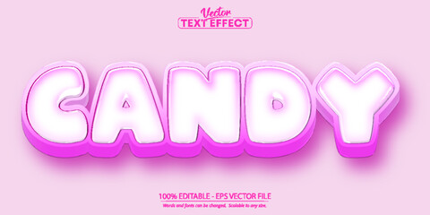 Candy text effect, editable comic and cartoon text style