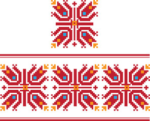 Ethnic bulgarian pattern for embroidery stitch. Pattern template.
