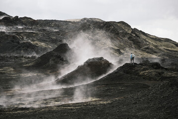 Leirhnjukur geothermal area near the volcano Krafla, Iceland
