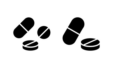 Pills icon vector. capsule icon. Drug sign and symbol