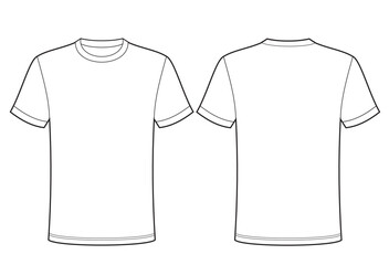 T-shirt design template. Mockup front and back view. - obrazy, fototapety, plakaty