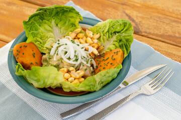 Delicious salad with vegetables