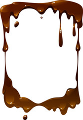 Melt chocolate drips frames splashes