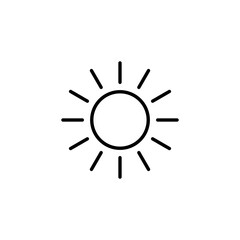 Sun icon for web and mobile app. Brightness sign and symbol.