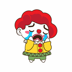 cute little clown vector illustration