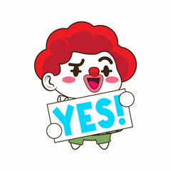 cute little clown vector illustration