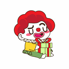 cute little clown vector illustration