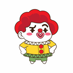 cute little clown vector illustration