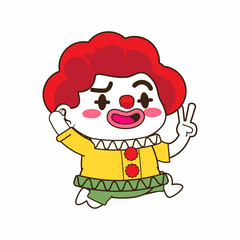 cute little clown vector illustration