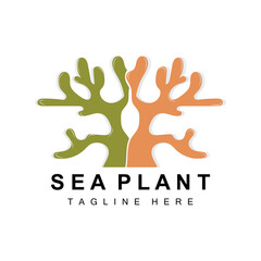 Obraz premium Seaweed Logo, Sea Plants Vector Design, Grocery And Nature Protection