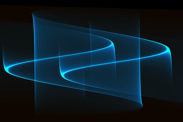 Abstract light lines on a dark background.