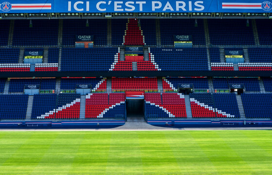Pitch view at Parc des Princes arena, Paris
