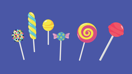 lollipops on a blue background