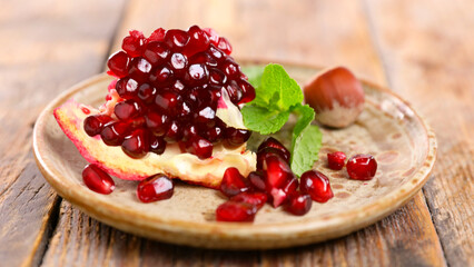fresh juicy pomegranate and spice