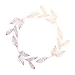 wreath foliage monogram wedding frame