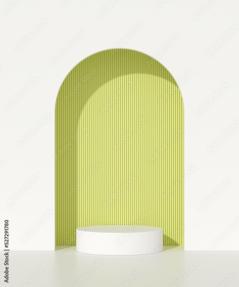 Poster background 3d scene with podium, minimal product display mock up scene and geometric shape object. 3